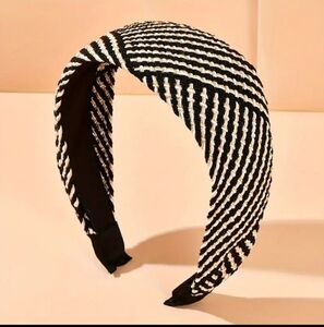 Black and Gold Striped Wide Headband